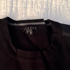 Theory Black and Gray Knit Top